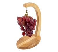 de banana de bambú: soporte de plátano, soporte de soporte de colgador de plátano de bambú con gancho de acero inoxidable para la pantalla de almacenamiento de frutas para la cocina en el hogar