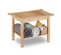 de baño en madera natural - (An)66 x (Al)45 x (Pr)40 cm