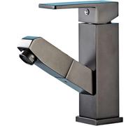 de baño Tira del Grifo Caliente y frío para un Solo manijas de baño para un Solo maniobra de baño para el Lavabo de baño (Gris)