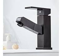 de baño Tira del Grifo Caliente y frío para un Solo manijas de baño para un Solo marrón de baño para el Lavabo de baño (Negro)
