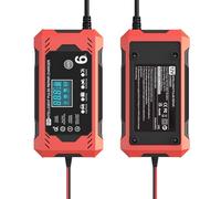 De Batería De Coche 12V 6A - Mantenedor Automático con Pantalla De Diagnóstico LCD Y Desulfatador De Pulso, Mantenimiento Inteligente De Batería con Protección contra Sobrecarga Y Cortocircui