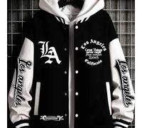 de béisbol LA para hombre, americano, con de Los Ángeles estampadas, diseño único, estilo varsity y streetwear, de abrigo de transición 2026, ideal para otoño/ y uso diario