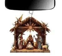 de belén - Acrílico de 8 cm | colgante de Jesucristo | Elegante de Navidad de estilo de cerámica para decoración religiosa de árbol de vacaciones y exhibición de temporada del