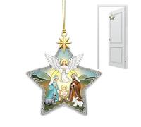De Belén - Elegante Forma De Estrella, Ángel Colgante De Vidrio, Navideños De | Árbol Cristiano Religioso Que Cuelga La Guirnalda De La Puerta De Holidahome Figuritas De Rec