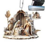 de belén para árbol de Navidad, decoración de árbol de Navidad, decoración de árbol de Navidad, decoración acrílica del nacimiento de Jesús, decoración resistente para el hogar
