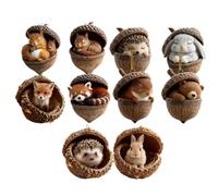 de Bellota Animal de árbol de Navidad - | 10 Piezas de patrón Animal - Decoración de Colgante de Navidad acrílico 2D para Amigos de la Familia Vista de Coche Espejo de Pared Puerta de