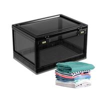 de bloqueo transparente para medicamentos, ABS, 38,5 x 28 x 23 cm, de almacenamiento con cerradura de contraseña, apilable, compacta, multifuncional, con cerradura, para almacenamiento de