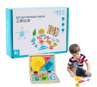 de bloques de madera, educativos para niños - Bloques desafiantes educativos - Ayuda de entrenamiento del pensamiento lógico, juguetes sensoriales portátiles