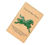 de bolsillo Año Del Caballo - 2D Acrílico Motivacional Afortunado | Postales De Estímulo Para El Año Nuevo Chino | Para Niños Niños Estudiantes Graduados Colegas Casa Viaje