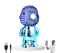 de bolsillo - Pequeño escritorio recargable por USB 500 mAh, mini astronauta refrigeración, viento fuerte 4 aspas, personal ligero | portat