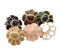 De botones de costura de Metal dorado Vintage para abrigos y suéteres de mujer, botones en forma perfectos para accesorios grandes hechos a mano DIY, Mezclado, 24mm 6 piezas