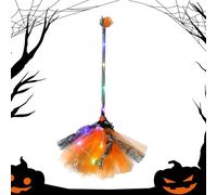 de bruja brillante | Halloween Witch Broom Broom, Halloween Witch con luz LED para Halloween disfraz de fiesta de disfraces de Halloween Glow in The Dark