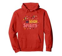 De Buen Humor: Alegre celebración de Globo aerostático Sudadera con Capucha, Unisex para Adultos, Rojo, XXL