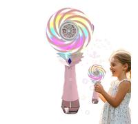 De Burbujas Eléctrica: Juguete De De Burbujas De 13,3x9,5x25 Cm, Luces Cambiantes, De Molino De Viento, Pistola De Burbujass Recargable Con Música, Máquina De Burbujass De