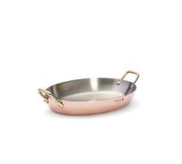 De Buyer, BANDEJA COBRE/ACERO OVALADA 2 ASAS L.32 CM,39,5 x 23,2 x 7,5 cm-6451.32