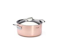 De Buyer, CACEROLA MONTURAS INOX CON TAPADERA PRIMA MATERAINDUCTION Ø 28 CM--6242.28