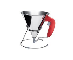 De Buyer, EMBUDO DOSIFICADOR KWIK DE ACERO INOXIDABLE CON SOPORTE 0,8 L., ROJO,-3353.40