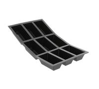 De Buyer, MOLDE SILICONA MOUL FLEX-17,5X30 CM-9 CAKE MOLDES-8X3X3CM-NEGRO-Placa negra-1976.01