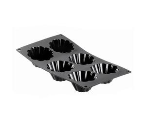 De Buyer, MOLDE SILICONA MOUL FLEX PLACA17,5X30CM CON 6 BIZCOCHOS-Ø 8 CM--1964.01