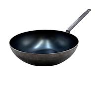 De Buyer - Sartén wok de acero al carbono azul de 2 mm de grosor - Acceso - Superficie de cocción de 12.5 pulgadas de diámetro, 5.9 pulgadas - Apto para horno - Libre de PFAS, PFOA y PFOS - Fabricado