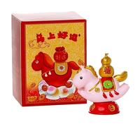 de Caballo de la Suerte, Figura China de Resina de 8 cm, decoración giratoria del año del Caballo, de Escritorio de Año Nuevo Que atrae la Riqueza del Festival Lunar 2026, Dije de Buena