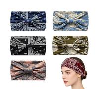 de Cabeza Mujer | Banda Elástica Antideslizante Para El Sudor - Diadema Turbante Gruesa Envolvente | Para Mujeres Y Niñas, Yoga, Running, Entrenamiento, Playa, Verano, Festival, Maquillaje Y Spa
