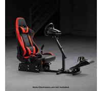 de cabina de simulador de carreras Zootopo con asiento ajustable compatible con Logitech G25, G27, G29, , , T80, , volante de carreras; Volante, pedales y palanca de cambios no incluidos