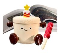 De café de cerámica, vaso para té a prueba de derrames con tapa | Para capuchino de cerámica, para capuchino, leche, chocolate, café, leche, vino, cerveza, cocina, restaurante, casa complea