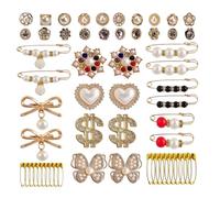 de calcetín, no deseado para calcetines | 58X broches de perlas y diamantes de imitación, alfileres de joyería para calcetines, de calcetín de oro, clips de cuello cárdigan