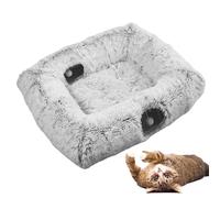 de Cama para Gatos, Tela de poliéster Suave, Material Polar, Cueva Rectangular para Mascotas con 4 Maneras con Juguete de Peluche para Sala de Estar, balcón, apartamento, Interior, Dormitorio