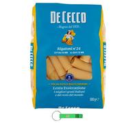 De Cecco Pasta Rigatoni nº 24, 100% pasta italiana, paquete de 500 g + llavero Beni Culinari gratuito