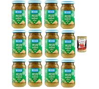 De Cecco - Pesto alla Genovese con Parmigiano Reggiano, sin ajo, salsa italiana auténtica de albahaca, tarro de cristal 12 x 190 g + Italian Gourmet polpa 400 g