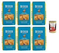 De Cecco Rombi n°121 - Pasta 6 x 500 g | Secado lento | Sémola de trigo duro de alta calidad | Cocinar 12 min (al diente 10) | Ideal salsas & gratins | Made in Italy + Italian Gourmet polpa 400 g