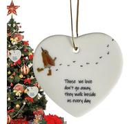 de cerámica Decoración del árbol de Navidad,Deseo Que vivieras al Lado navideño | Decoraciones Colgantes de corazón de cerámica para Mesa, Mochilas, árbol de Navidad