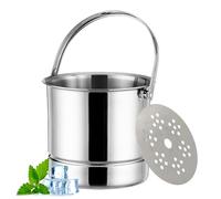 de champán de acero inoxidable, fácil de usar con tapa y pinzas, de hielo para bebidas, colador de leche para whisky, vodka, cócteles, cerveza