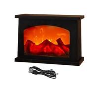 de Chimenea: lámpara de Fuego LED sin envejecimiento, luz Decorativa de Mesa, de batería portátil, Brillo Ambiental Festivo | Linterera de Chimenea Recargable USB para Balcones al ai