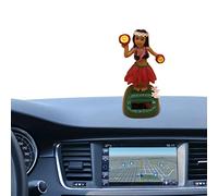 de coche para salpicadero | Figura miniatura de niña de Hawái | de tablero de instrumentos de juguete con cabeza agitada, Figuras de colección de energía solar, accesorios de