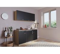 De Cocina Mini Cocina Individual Cocina Pequeña Pantry Roble Negro Luis 150CM