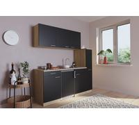 De Cocina Mini Cocina Individual Cocina Pequeña Roble Negro Luis 180CM
