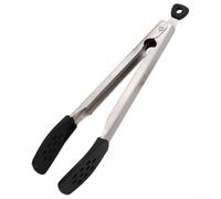 de Cocina para acero Inoxidable 304 con Silicona Antideslizante para y Barbacoa - para resistencia al Calor 30x2.1cm(Black)