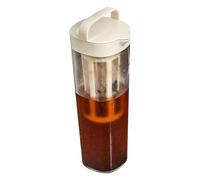 de Cold Brew - Cervecero de té helado manual de 1100 ml, contenedor de vidrio reutilizable | de frutas de hielo con filtro, botella de agua del refrigerador para té, caliente, be