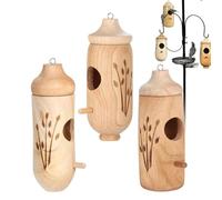 de colibrí, 3 cabañas para incubación de colibríes al Aire Libre, Cueva de cría para Patio, balcón, Porche, Tronco de árbol