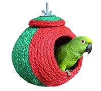 de colibrí - de pájaro de Concha de Coco Natural, cabaña de Cuerda de sisal masticable Ajustable | Hábitat ventilado expansivo para compañeros de Aves con enriquecimiento Multifuncional