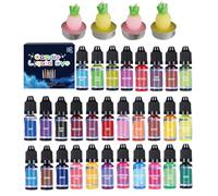 de color Camas de velas - Dye Set Coloring de velas de soya Pigmento líquido | 18 pigmentos de 24 colores para velas de bricolaje esmalte de uñas epoxi de resina epoxi, solución de color