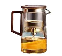 de con colador - infusor de té de 500 ml/750 ml con mango de madera, de con separador de agua, mágica transparente para preparar té de hojas, Desig