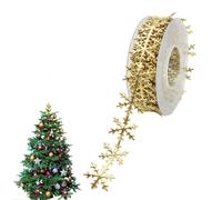 De Con Lentejuelas: Ribete De Copo De Con Purpurina, De Encaje De Poliéster | Rollo De 2,5 Cm De Ancho Y 10M, Diseño De Copo De En Relieve Dorado Plateado, Decoración De