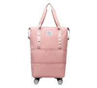 de con Ruedas, Equipaje de Viaje expandible con Rodillos, Ligera con Ruedas, Organizador de Impermeable, de asa Desmontable para Viajes al Aeropuerto, Viajes, S, Pink,