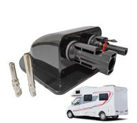 de conexiones de panel solar resistente al agua: carcasa fotovoltaica, dimensión externa de 12 x 9,5 x 4 más peso neto de 150 g, construcción de piezas de acrilonitrilo butadieno estireno, casqui