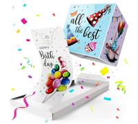 de confeti para el feliz cumpleaños, broma divertida plegable y portátil - de confeti para fiesta de cumpleaños, para jóvenes, adolescentes, abuela, abuelo, esposa, marido, hijo, F