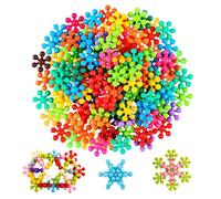 de construcción giratoria 3D de flor de ciruelo - STEM de copos de nieve entrelazados | Juego de construcción creativa de bricolaje para la educación temprana de jardín de infantes